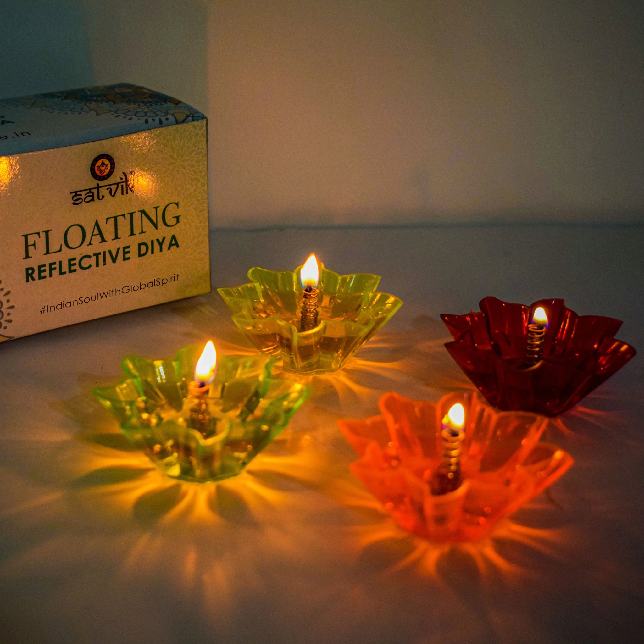 6/12 Pcs 3D Reflection Water Sensor Diya | Rangoli Decorative LED Diya for Pooja, Diwali & Festivals | 72+ Hrs Backup | Flameless, Safe & Reusable - DWEEP SARA