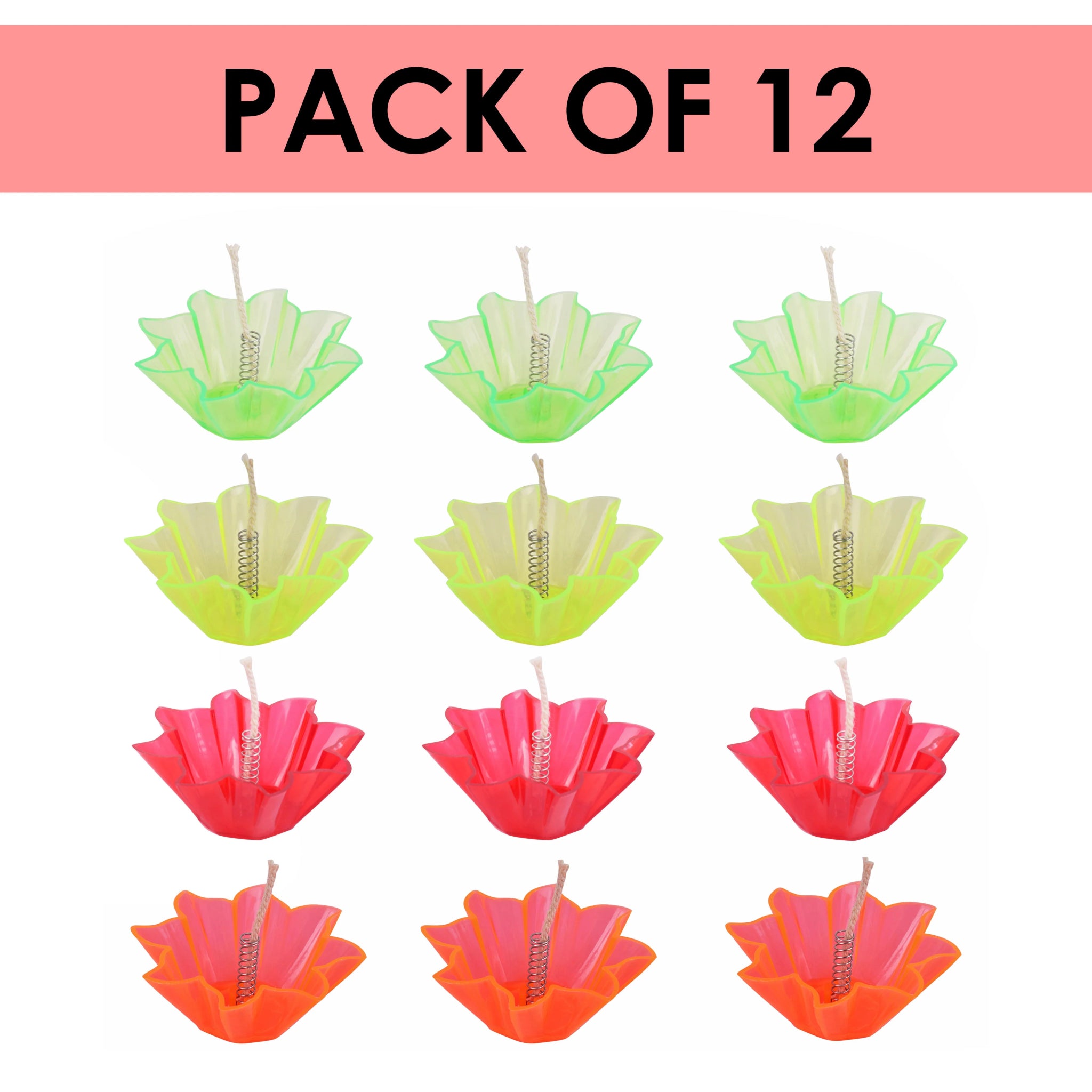 6/12 Pcs 3D Reflection Water Sensor Diya | Rangoli Decorative LED Diya for Pooja, Diwali & Festivals | 72+ Hrs Backup | Flameless, Safe & Reusable - DWEEP SARA