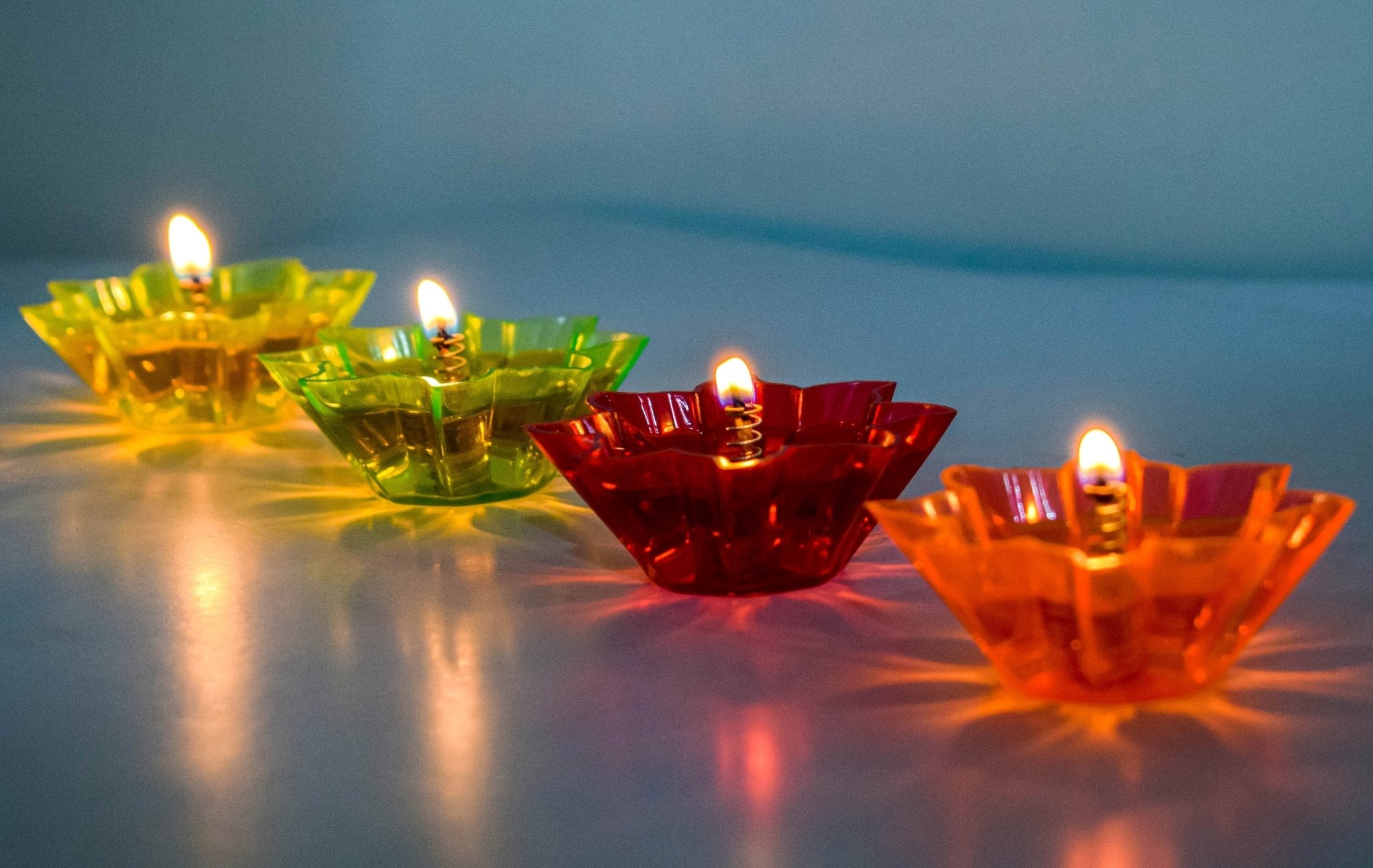 6/12 Pcs 3D Reflection Water Sensor Diya | Rangoli Decorative LED Diya for Pooja, Diwali & Festivals | 72+ Hrs Backup | Flameless, Safe & Reusable - DWEEP SARA