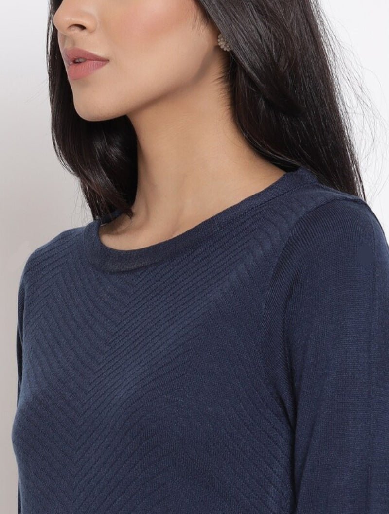 Blue A - Line Acrylic Winter Kurta - DWEEP SARA