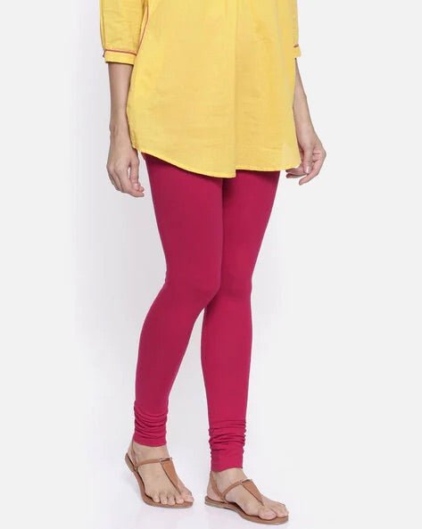 Dark Pink Cotton Legging - DWEEP SARA