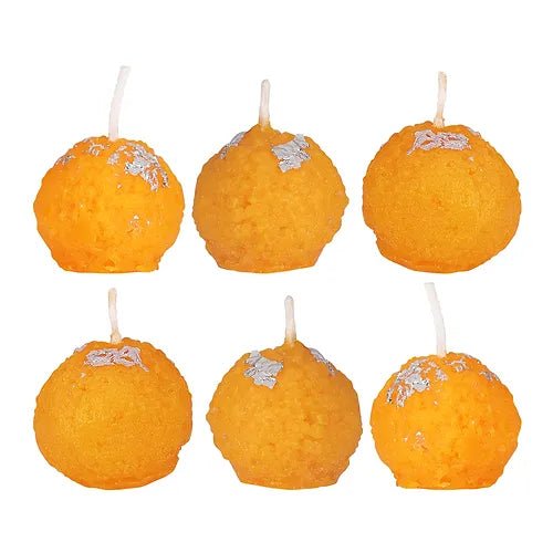 Diwali Gift Idea Ladoo Candle Decor Hand Poured Motichur laddoo Candles Set of 6 - 12 - 24 - DWEEP SARA