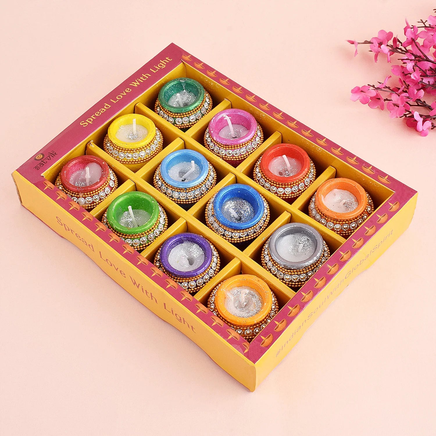 Dweep Sara Diwali Festival Diya Set Diwali Decoration item for Home Pooja Indian Decor Traditional South Asia Handmade Mitti Ke Diva Colourful for Puja - DWEEP SARA