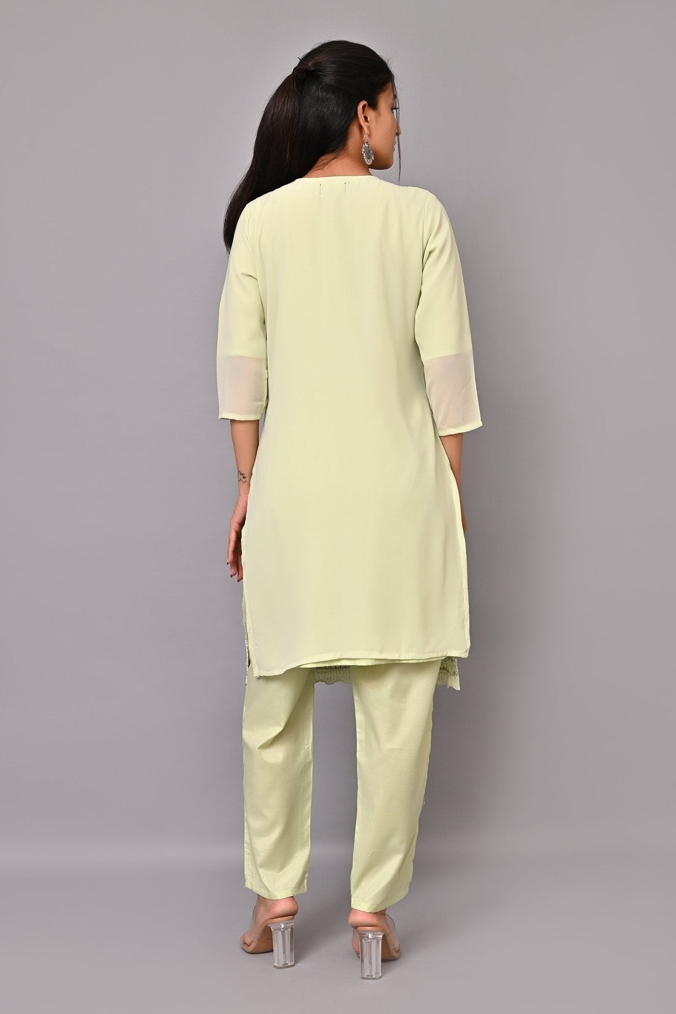 Elegant Green Thread Work Georgette Suit Set - DWEEP SARA