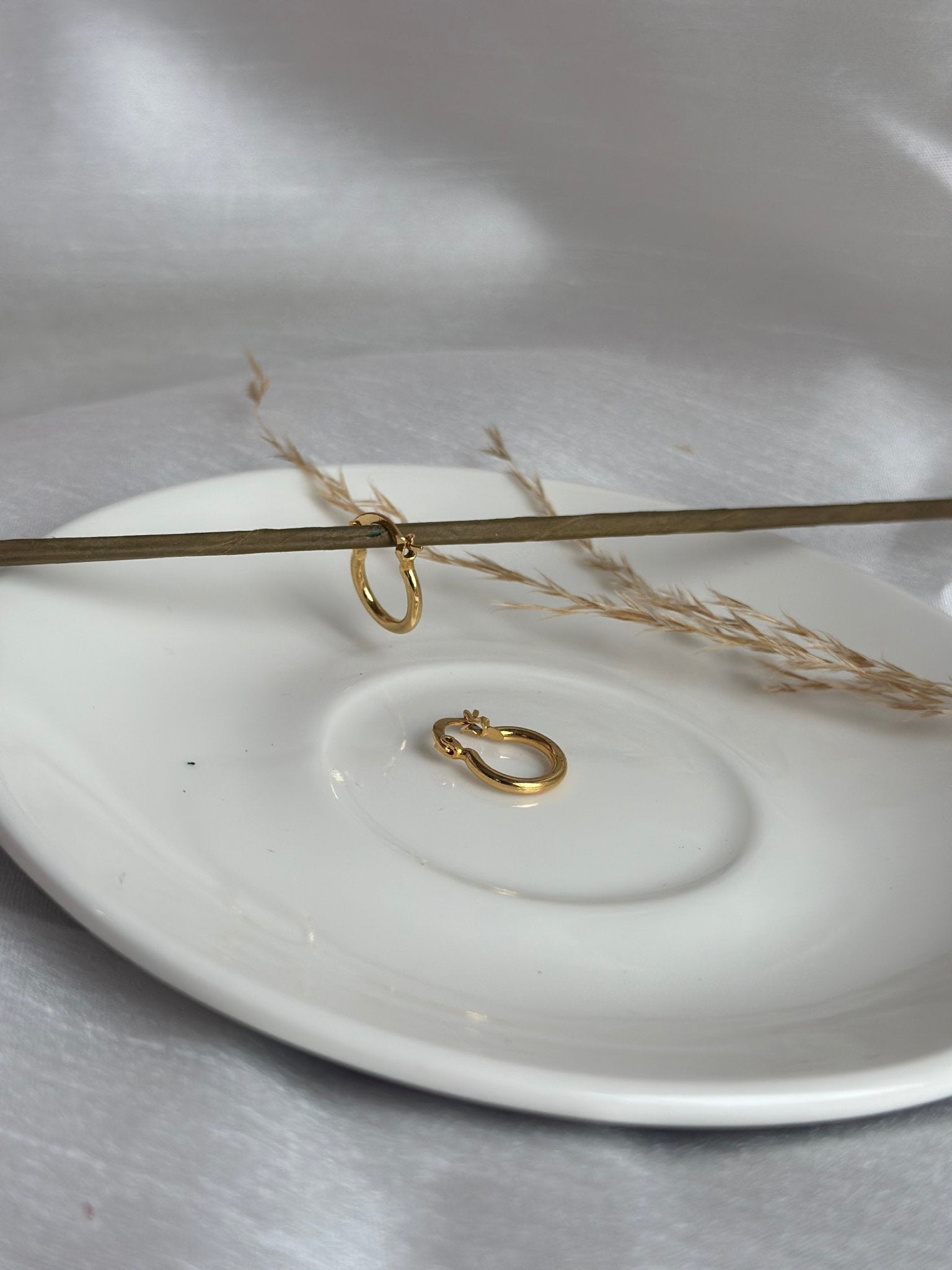 Golden Gold Plated 10mm Hoops - DWEEP SARA