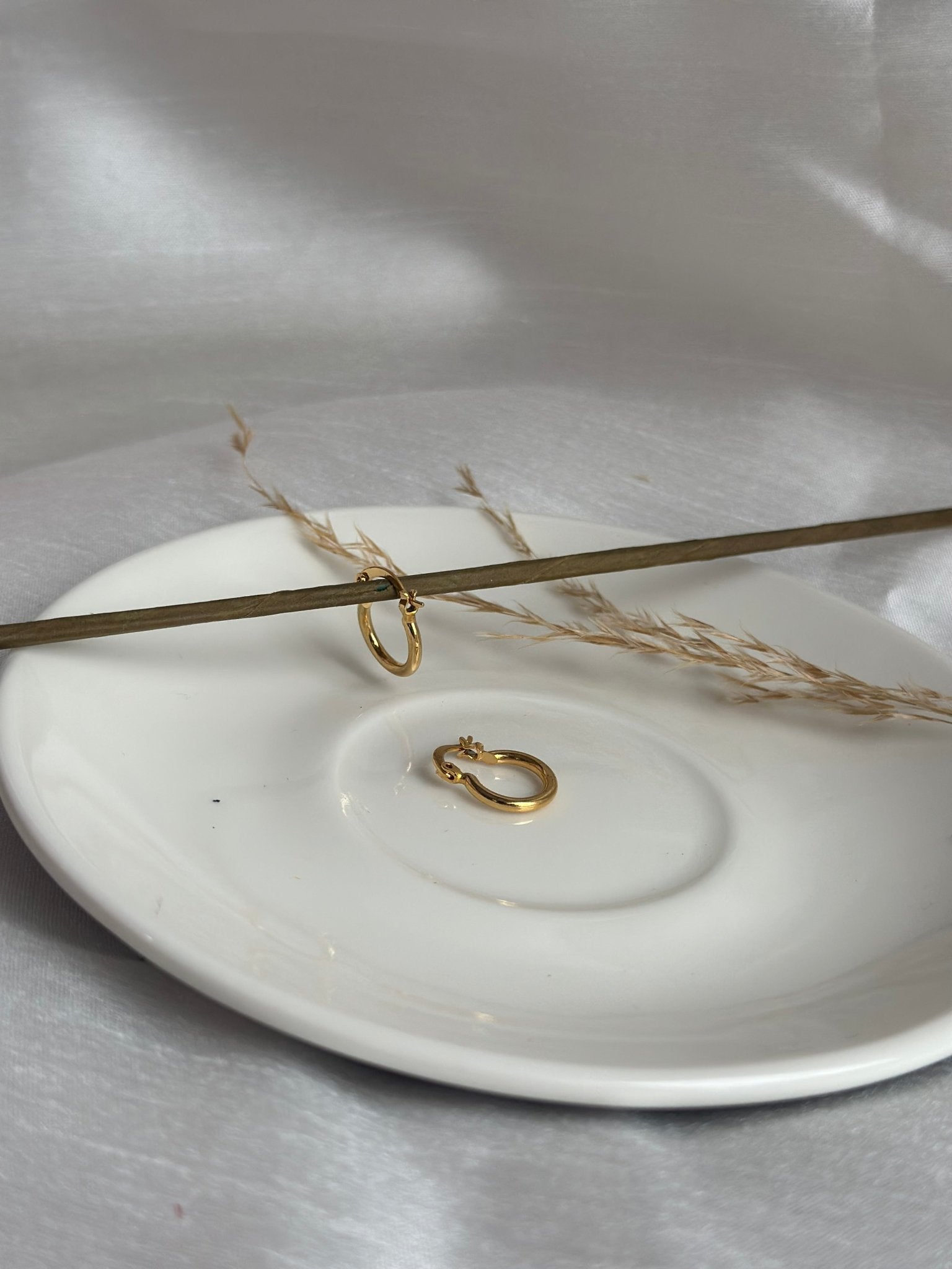 Golden Gold Plated 10mm Hoops - DWEEP SARA