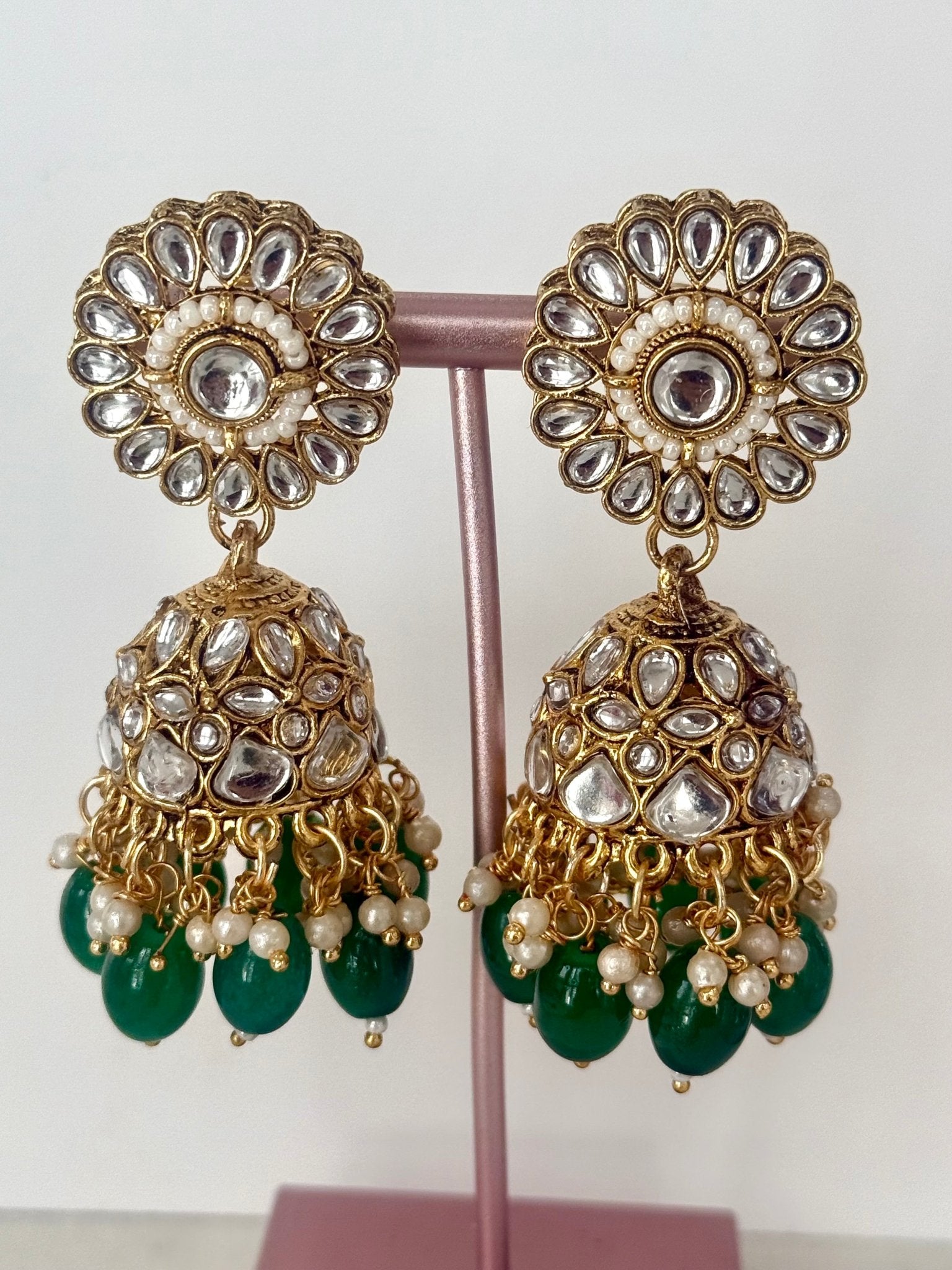 Green Kundan Jewelry Ser With Tikka - DWEEP SARA