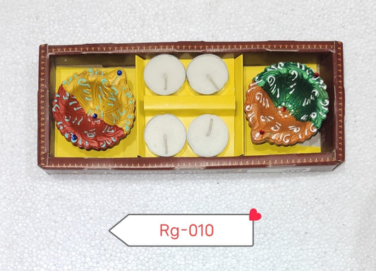 Handcrafted Diya Set with Tealight Candles – Festive Gift Pack - DWEEP SARA