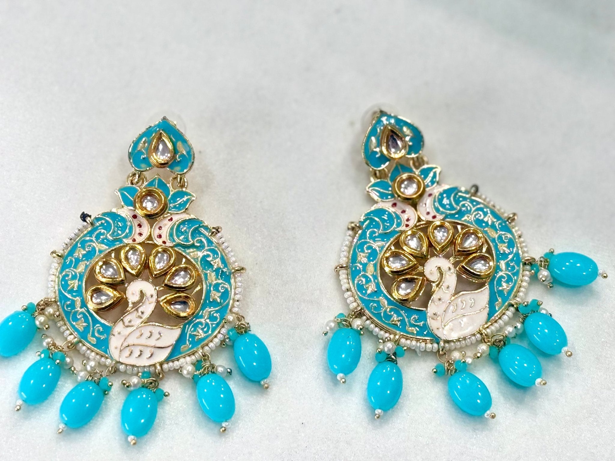 Hot Pink Hand - painted Kundan Jewelry - DWEEP SARA