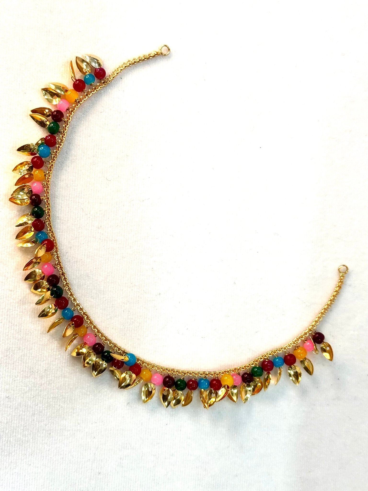 Jadau necklace Multicolour patti punjabi muslim set/Indian jewelry pakistani punjabi jewellry set - DWEEP SARA