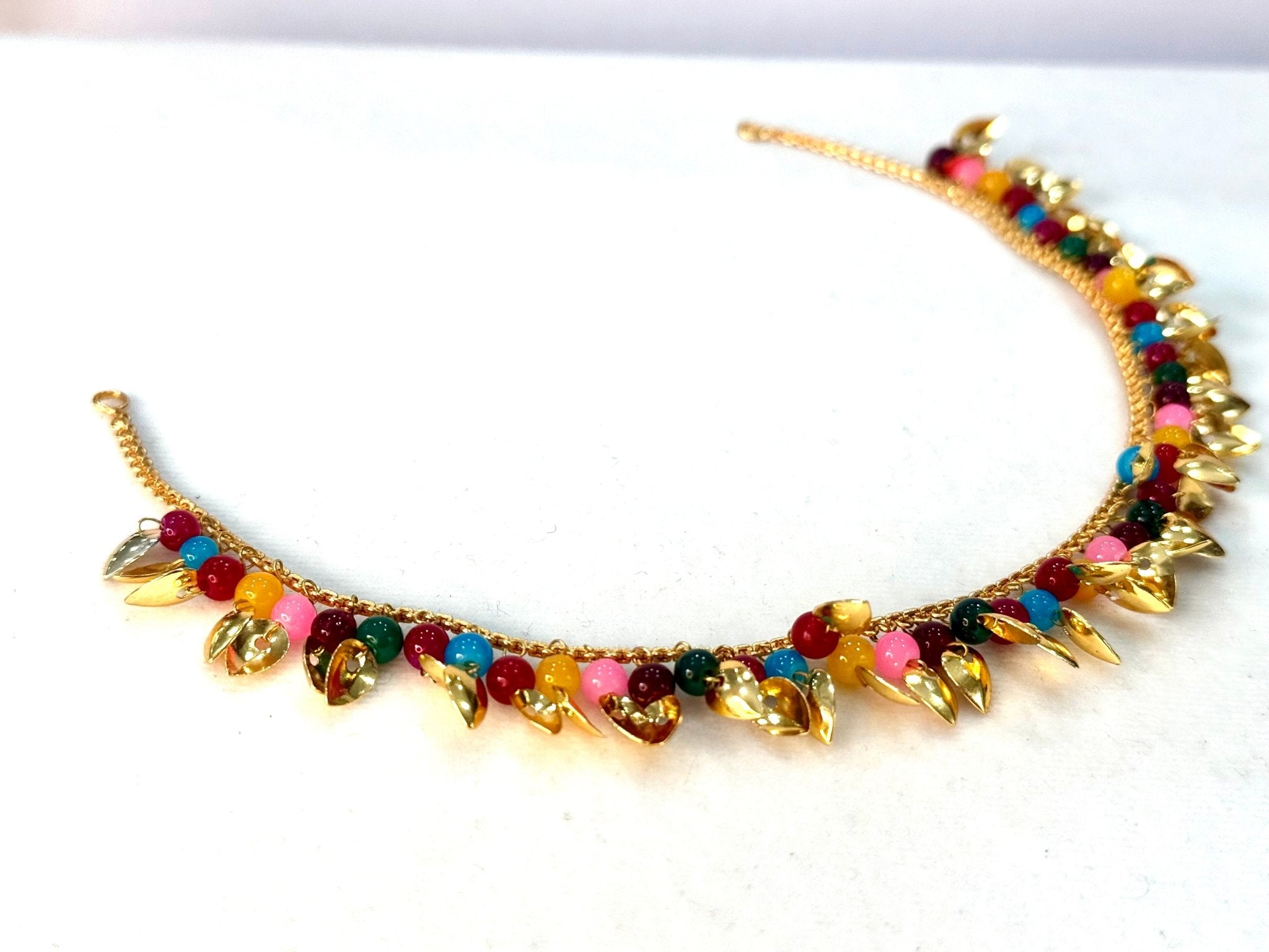 Jadau necklace Multicolour patti punjabi muslim set/Indian jewelry pakistani punjabi jewellry set - DWEEP SARA