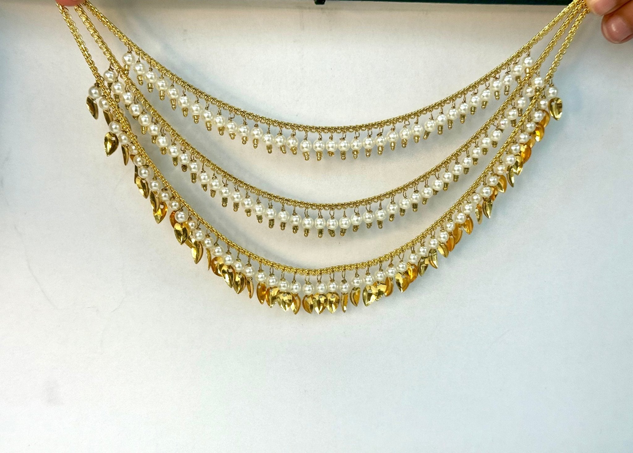 Jadau necklace pippal patti Pearl punjabi muslim set/Indian jewelry pakistani punjabi jewellry Necklace - DWEEP SARA