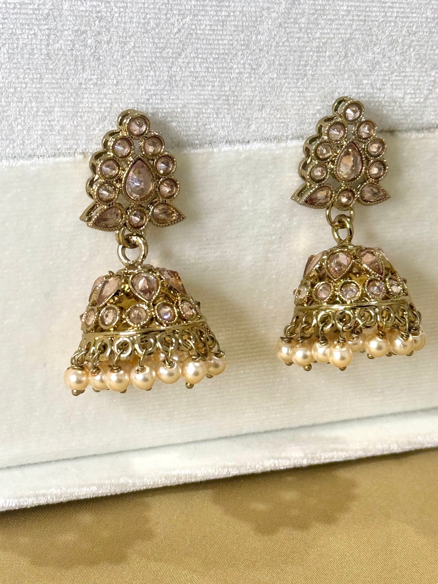 Kundan Gold Plated Jhumki Earrings - DWEEP SARA