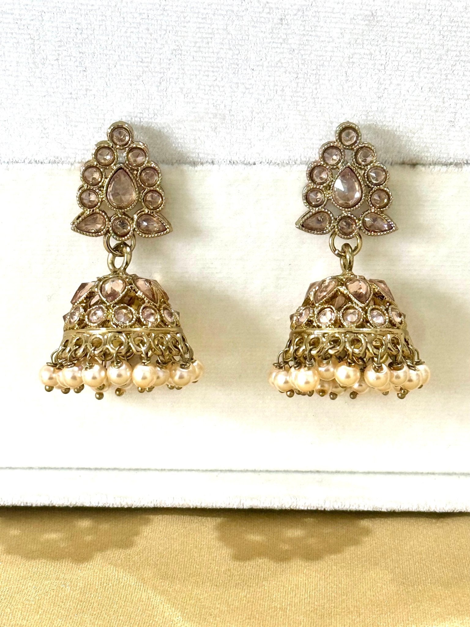 Kundan Gold Plated Jhumki Earrings - DWEEP SARA