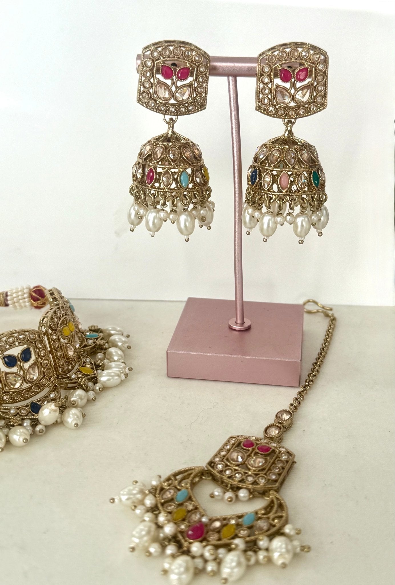 Kundan Multicolour Jewelry Set With Tikka - DWEEP SARA
