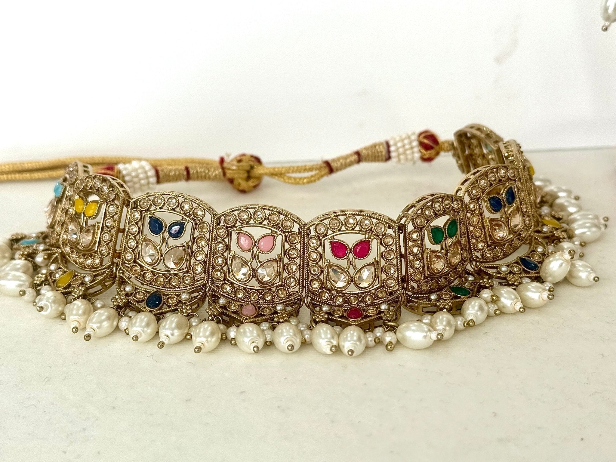 Kundan Multicolour Jewelry Set With Tikka - DWEEP SARA