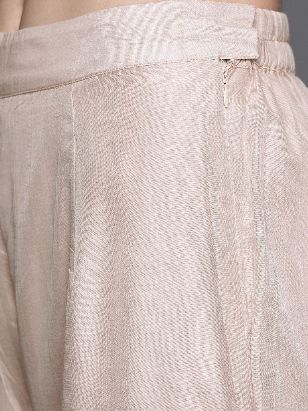 Light Pink Chanderi Silk Kurta With Palazzos - DWEEP SARA