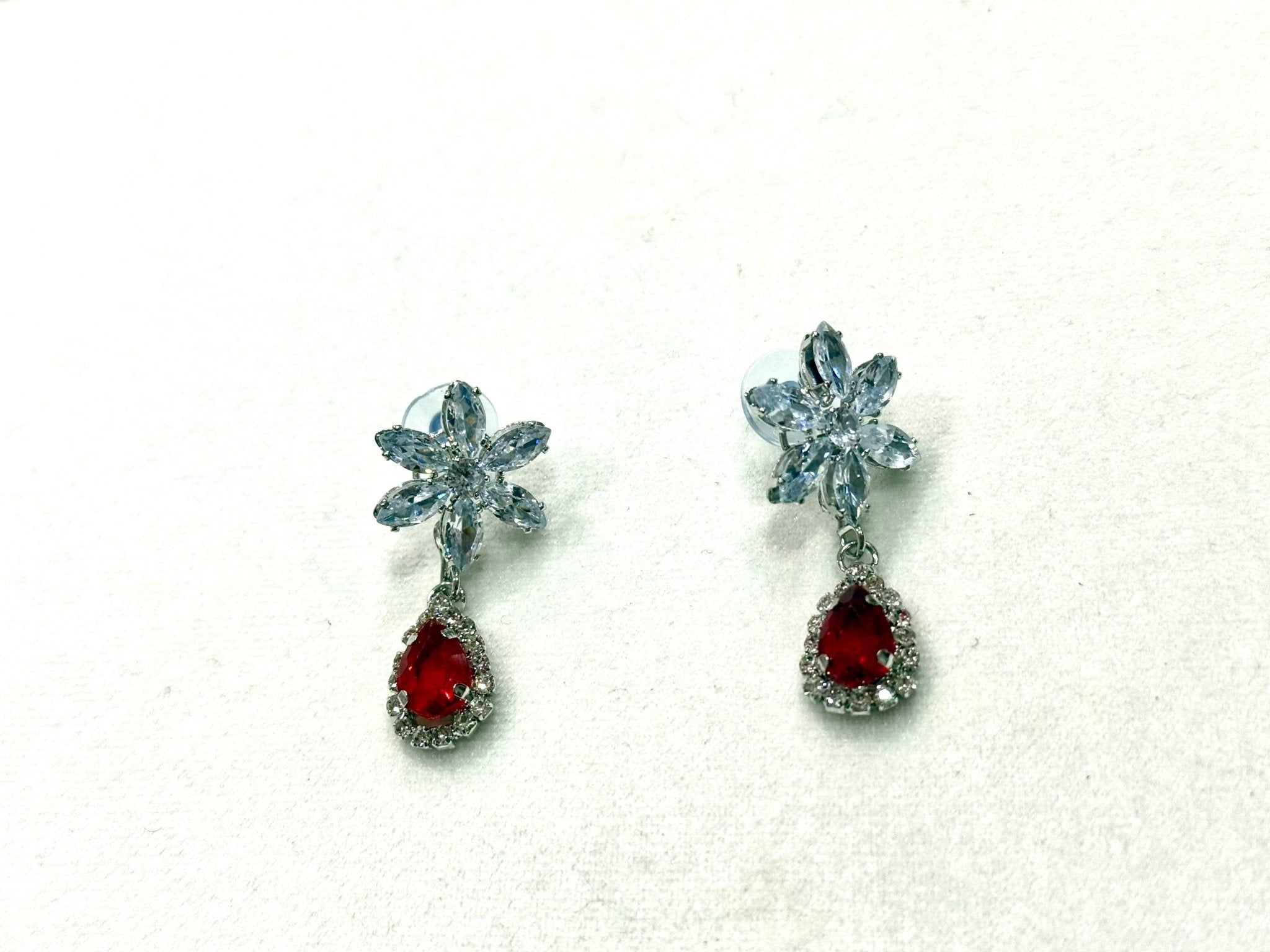 Maroon AD Stone Crystal Jewellery Set - DWEEP SARA