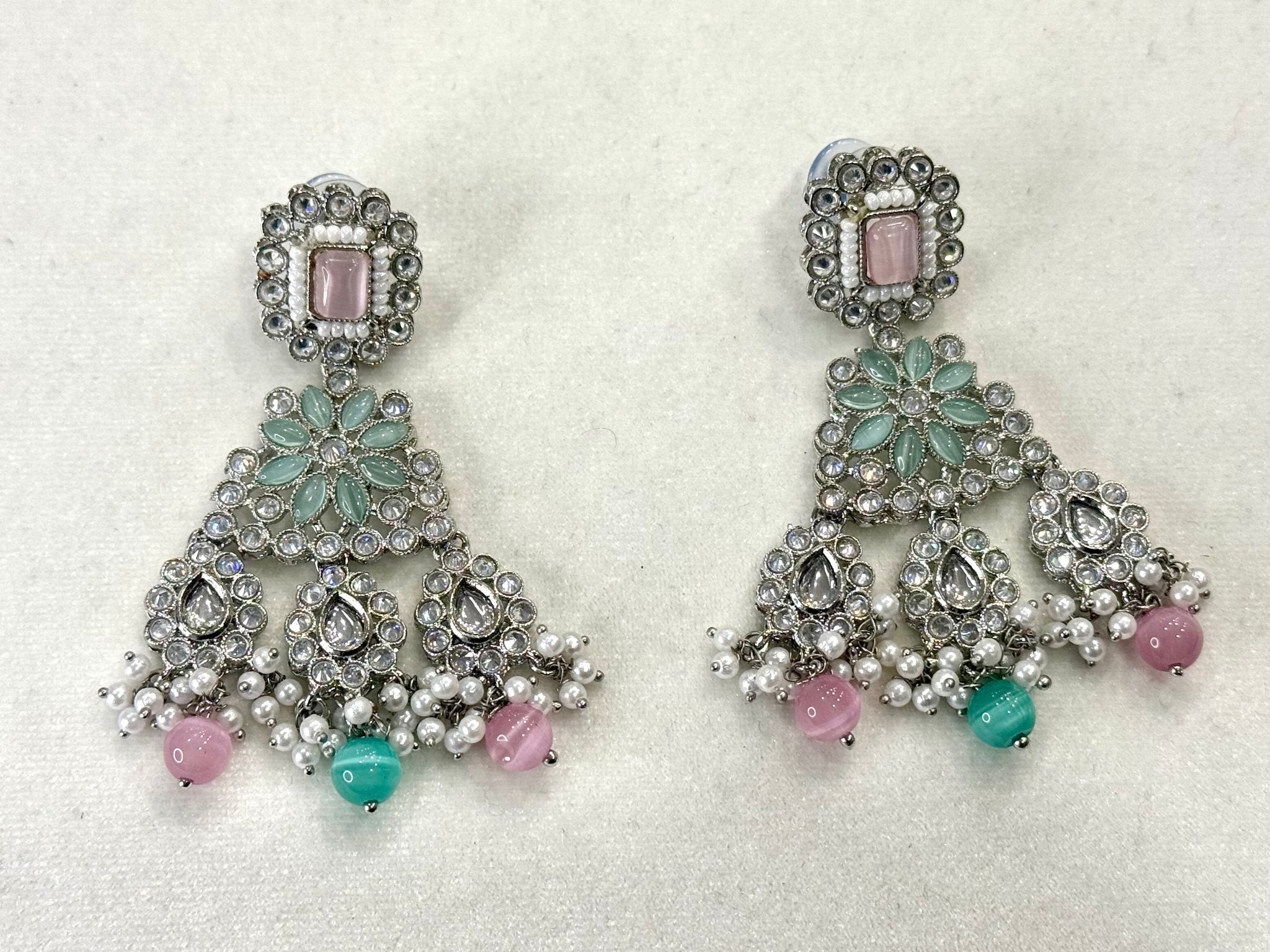 Multi - stone Sapphires Crystal Kundan Jewelry - DWEEP SARA