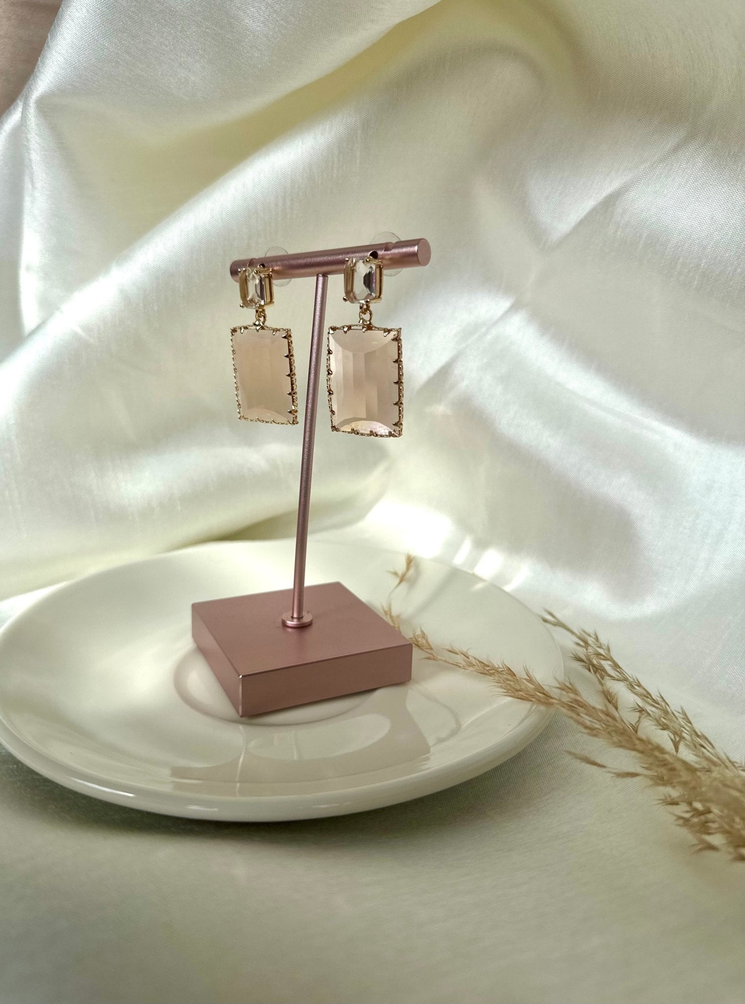 Multicolor Square crystal Stone Drop Earrings - DWEEP SARA