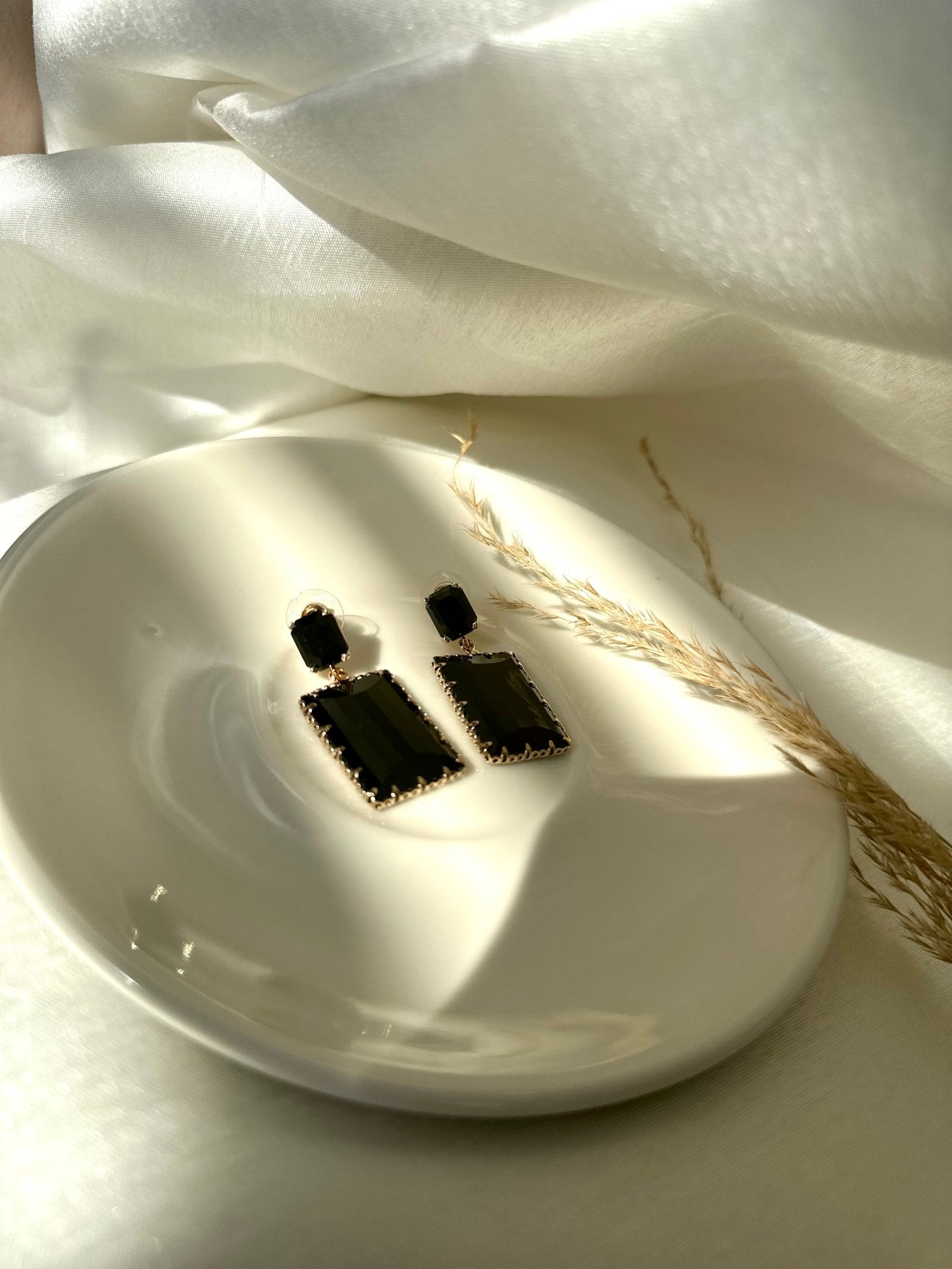 Multicolor Square crystal Stone Drop Earrings - DWEEP SARA