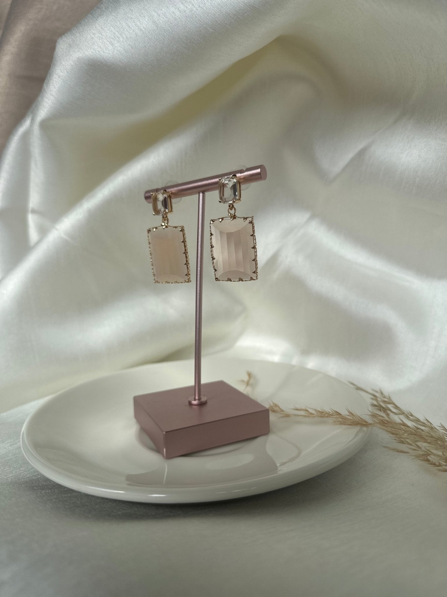 Multicolor Square crystal Stone Drop Earrings - DWEEP SARA