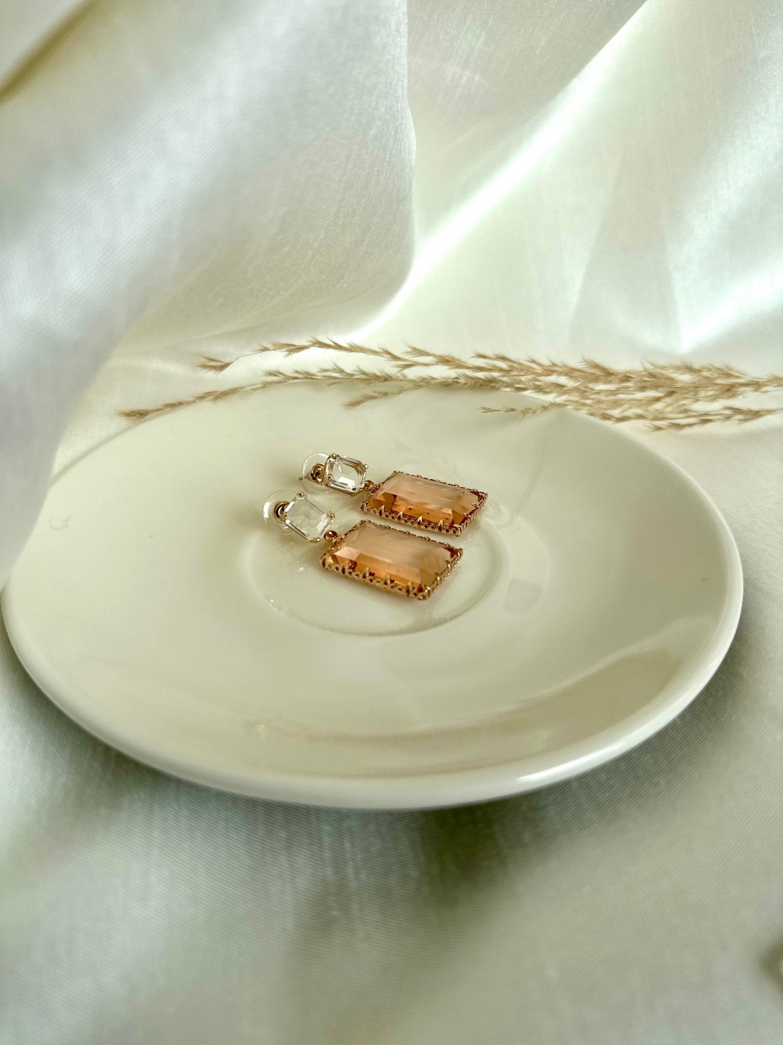 Multicolor Square crystal Stone Drop Earrings - DWEEP SARA