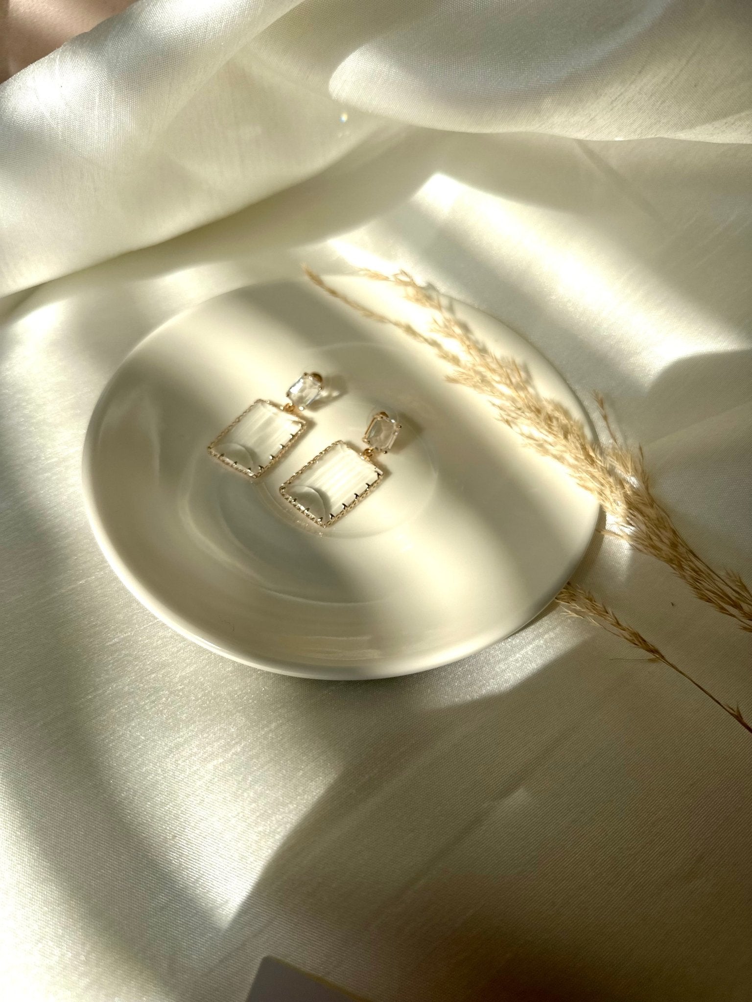 Multicolor Square crystal Stone Drop Earrings - DWEEP SARA