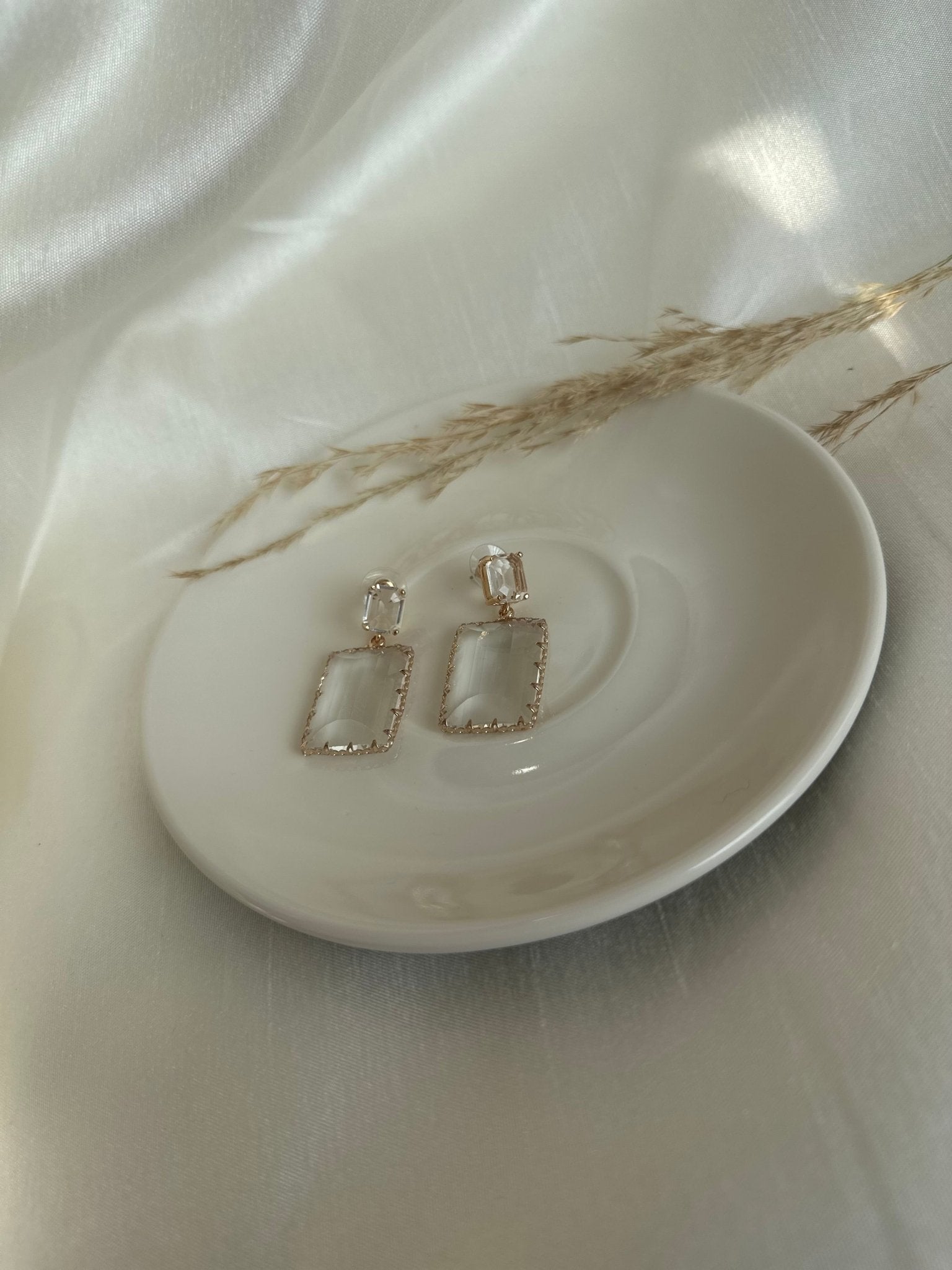 Multicolor Square crystal Stone Drop Earrings - DWEEP SARA