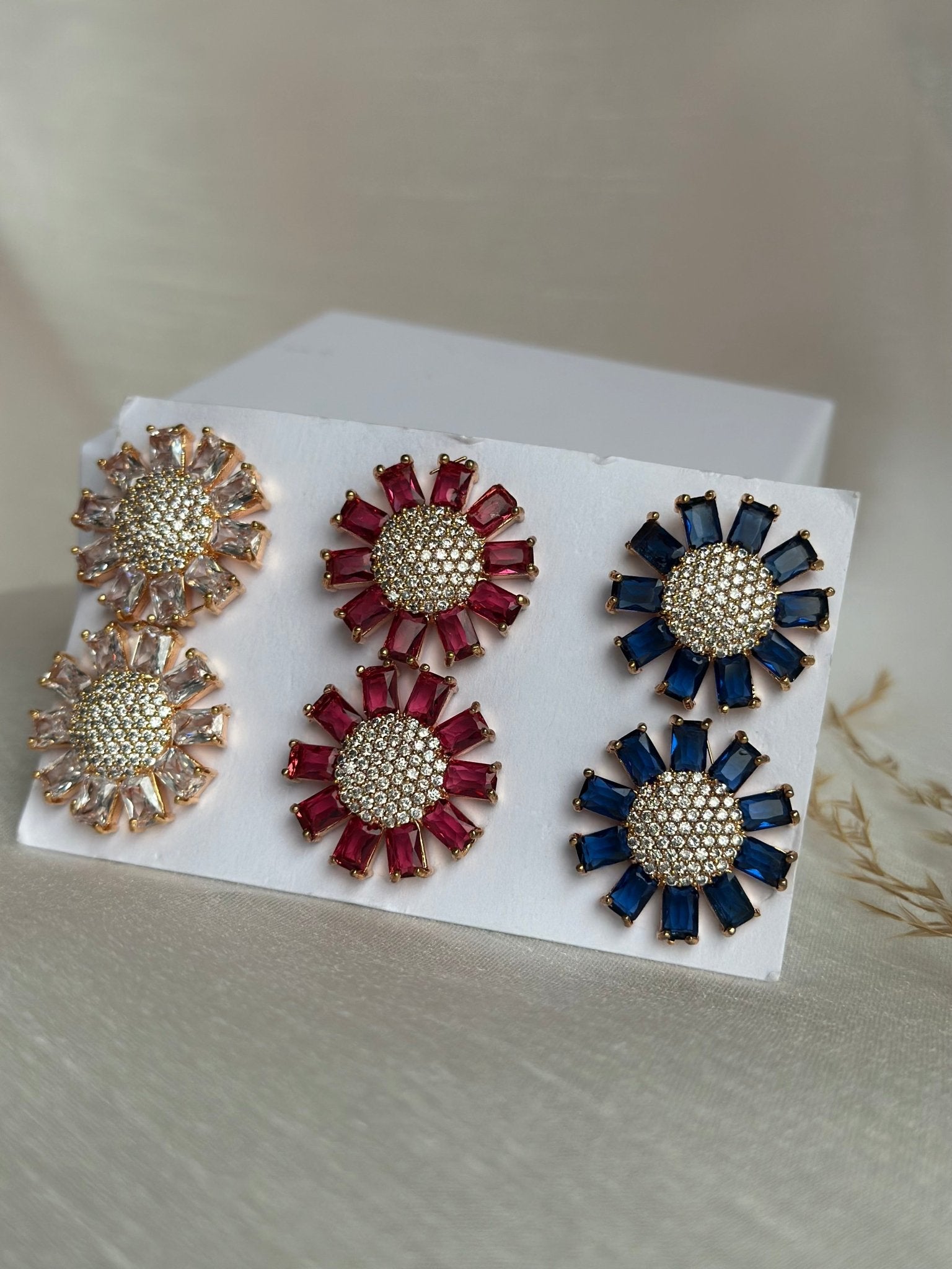 Multicolor Stud Earrings - DWEEP SARA
