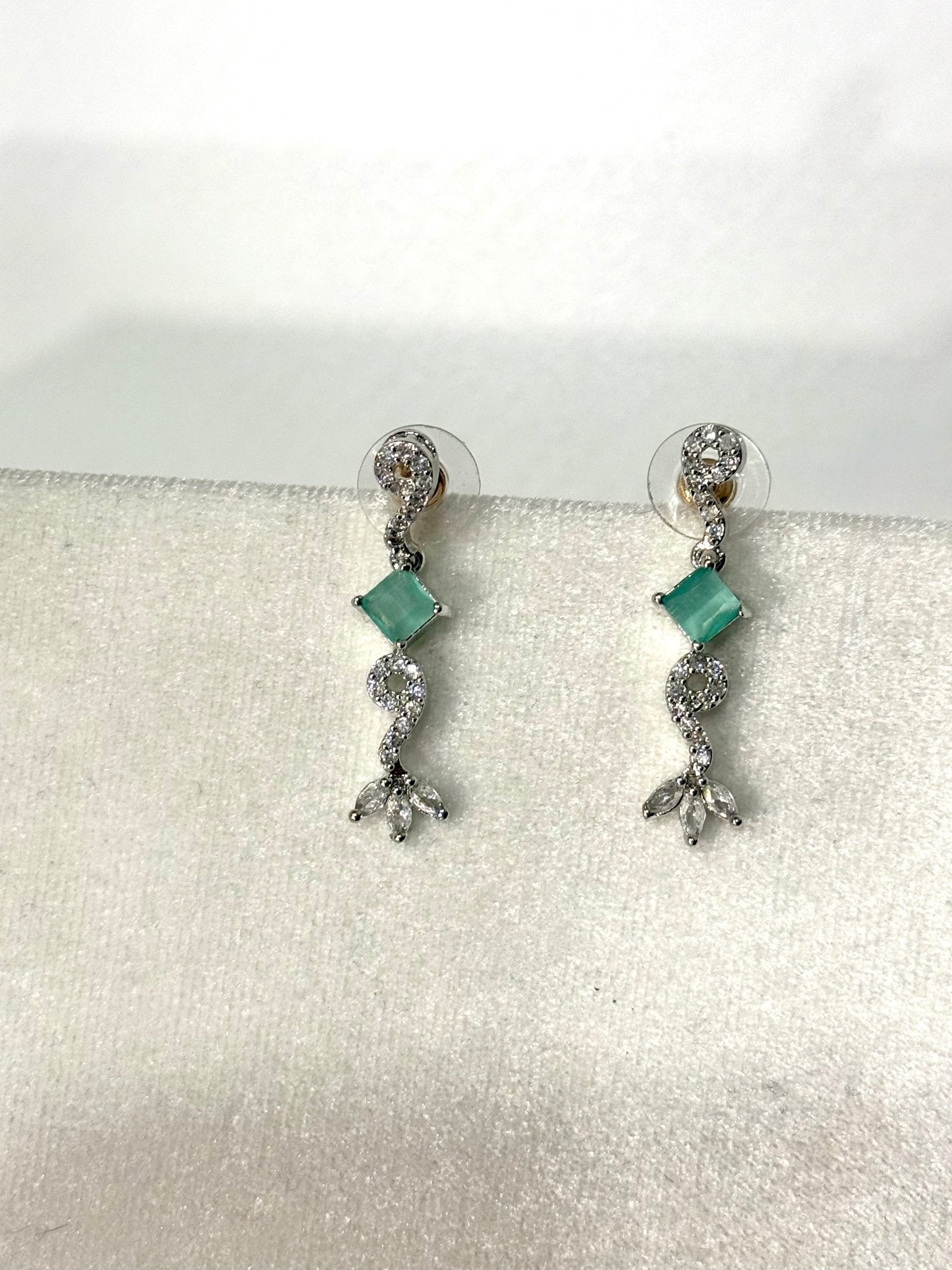 Sea Green AD Crystal Jewelry Set - DWEEP SARA