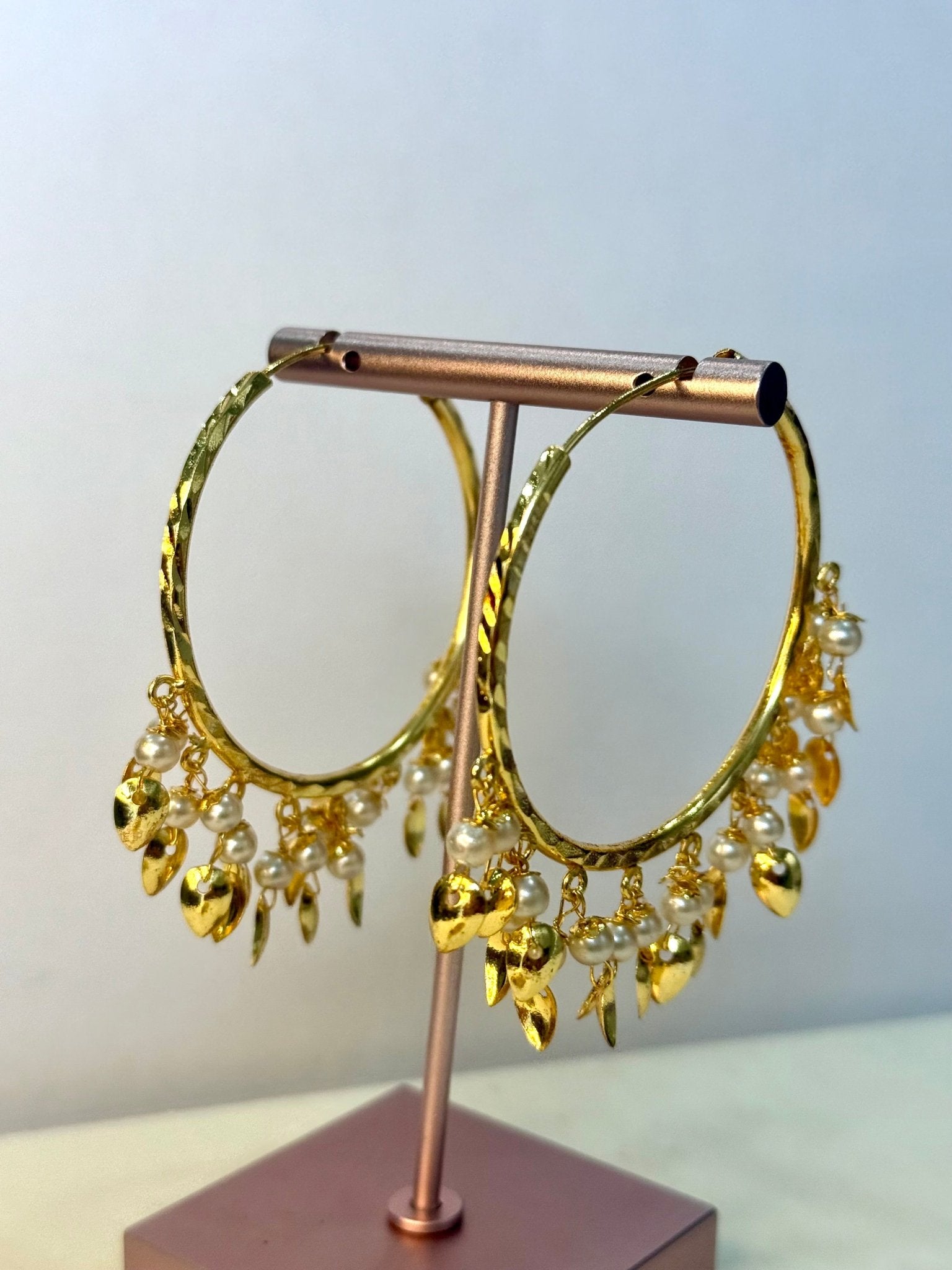 Traditional punjabi walliya earrings balliya piple patti work earrings jhumka - DWEEP SARA
