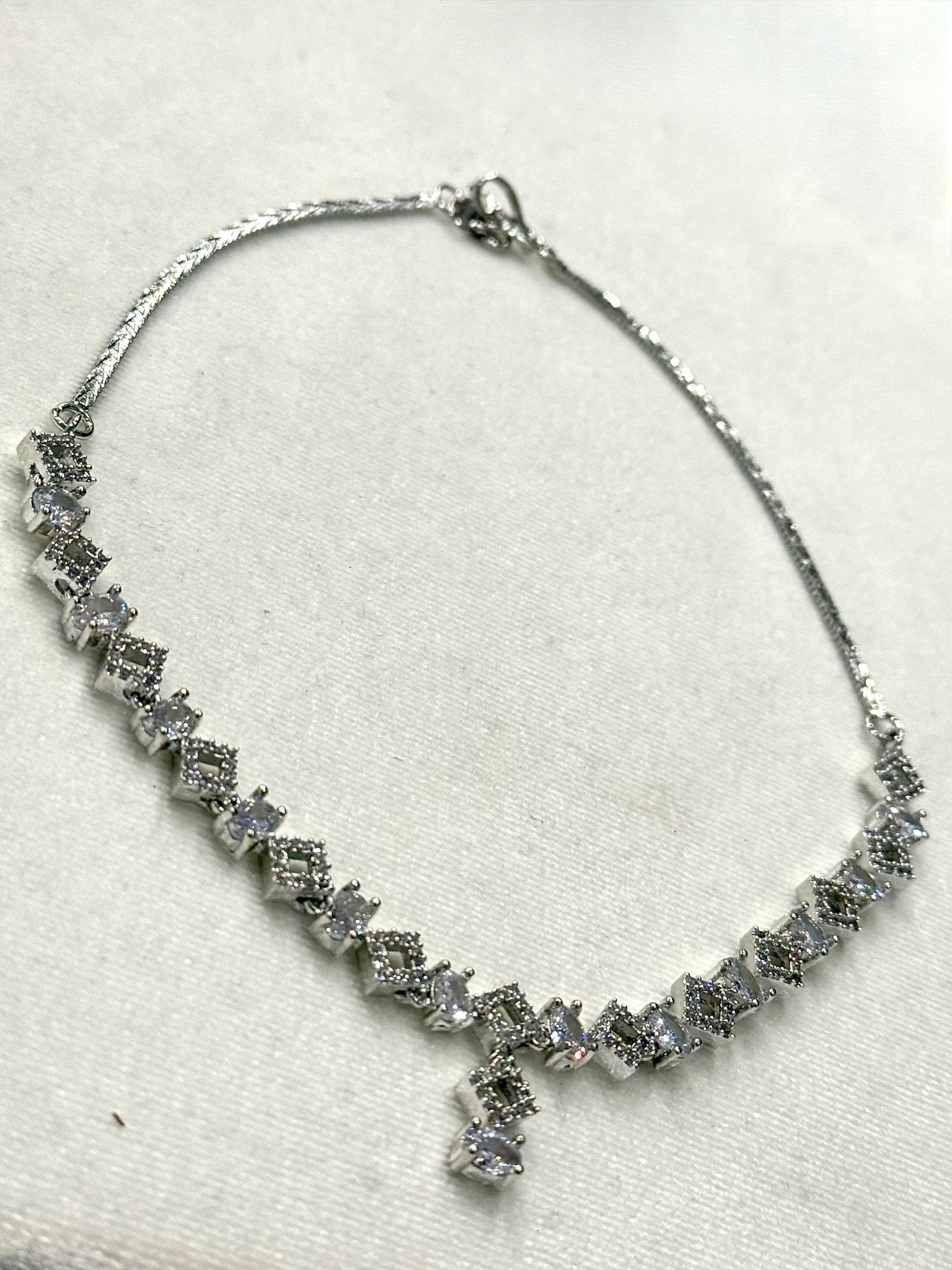 White AD Crystal Jewellery Set - DWEEP SARA