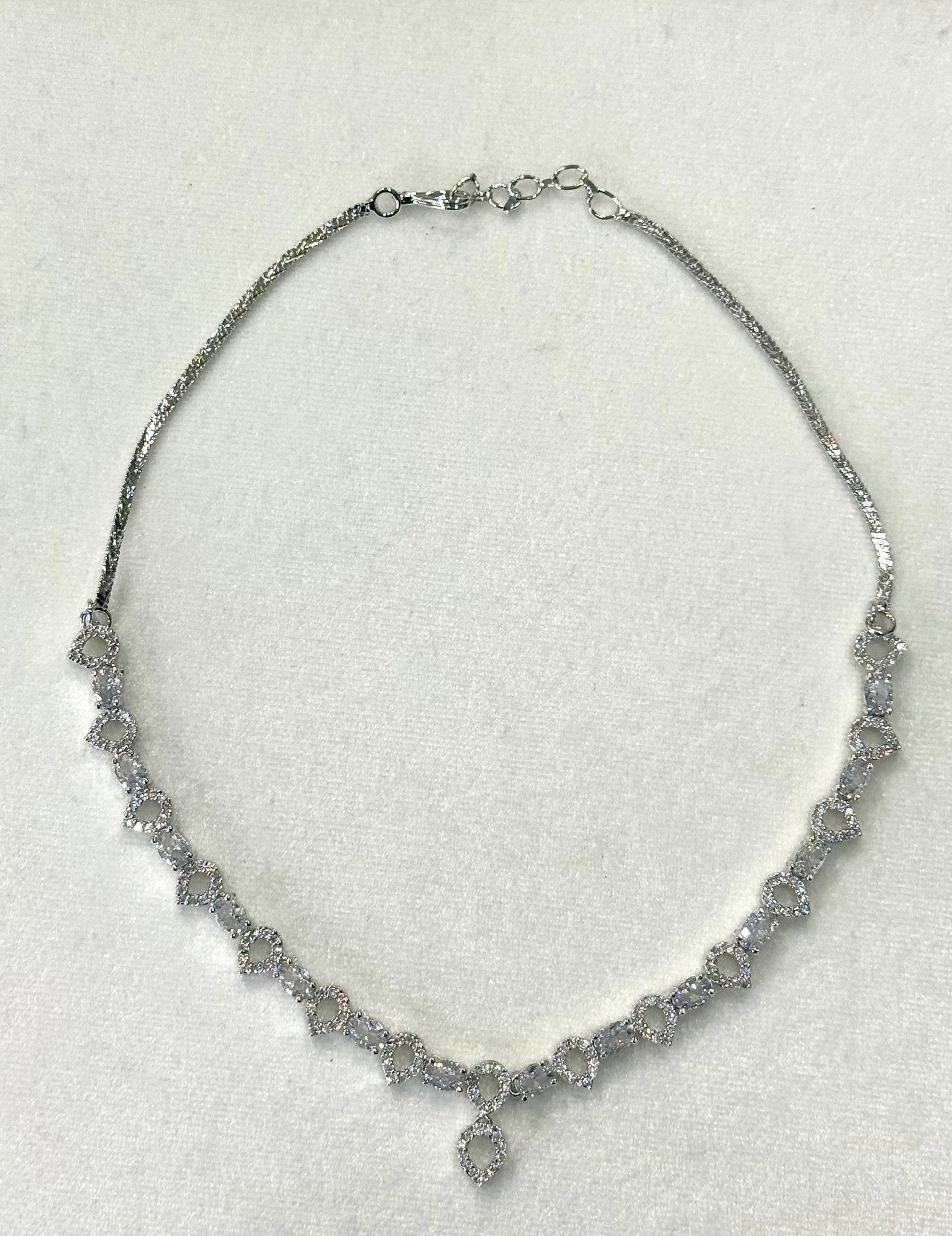 White AD Crystal Jewelry Set - DWEEP SARA
